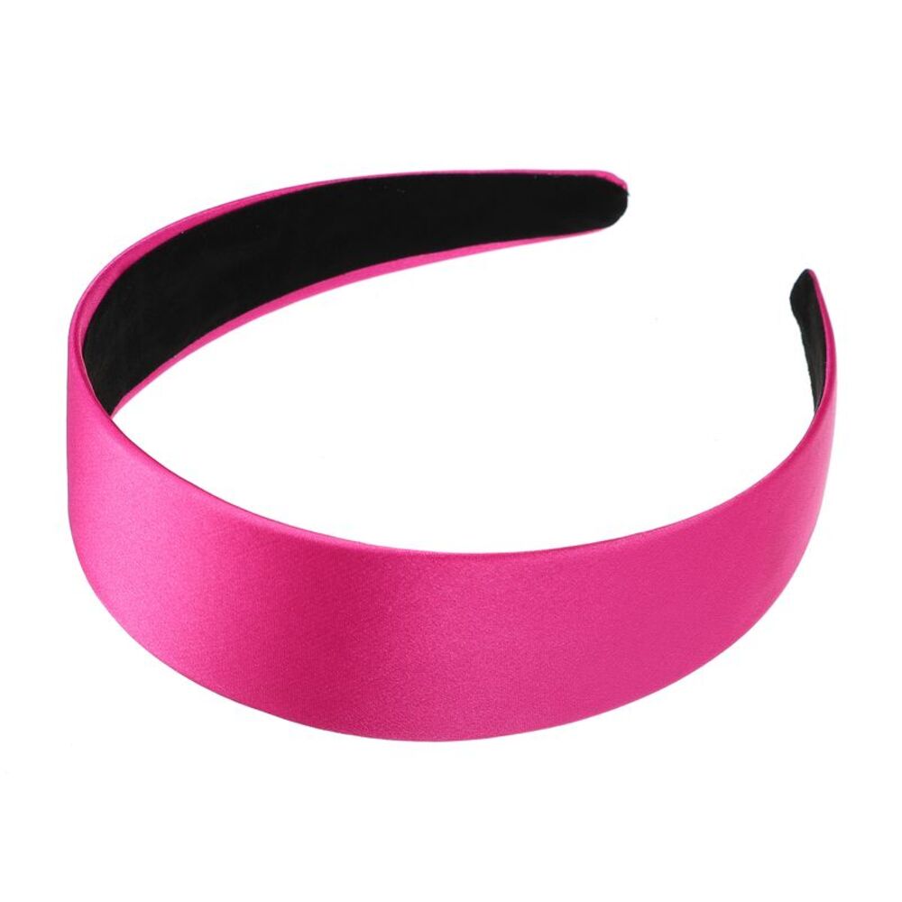 Wide Satin Headband Rose Red 1.57" Wide